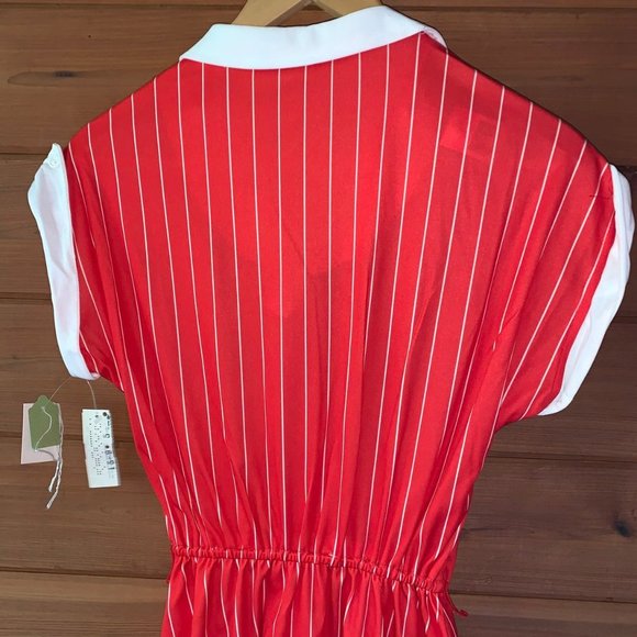 NWT Pin Up Style Red Pinstripe Dress - Picture 3 of 7
